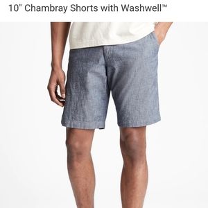 👀50% OFF👀🩳 NWT‼️ GAP brand Blue Chambray 10" Shorts